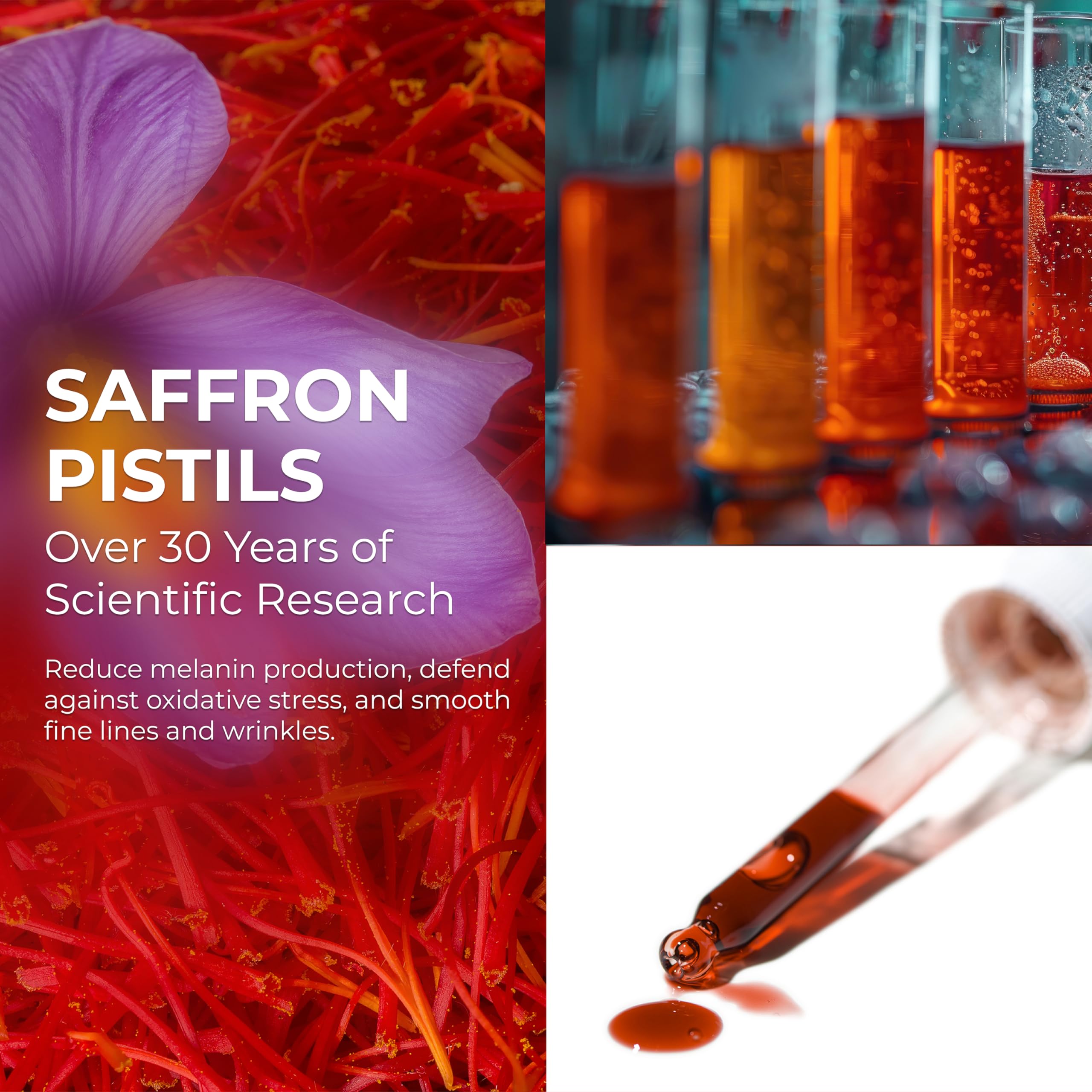 ABERA Renewing Saffron Serum dropper captured for precise application.