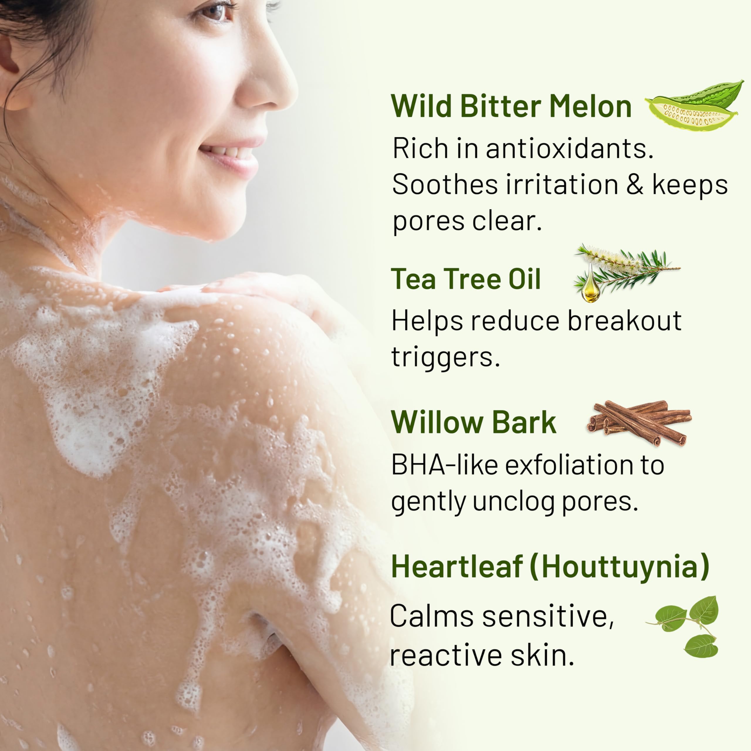 ABERA gentle formula on sensitive skin with light foam