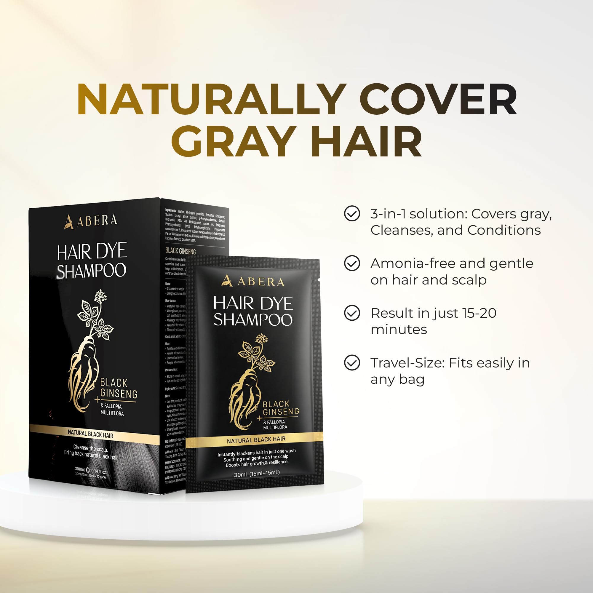 ABERA shampoo foam demonstrates fast color application