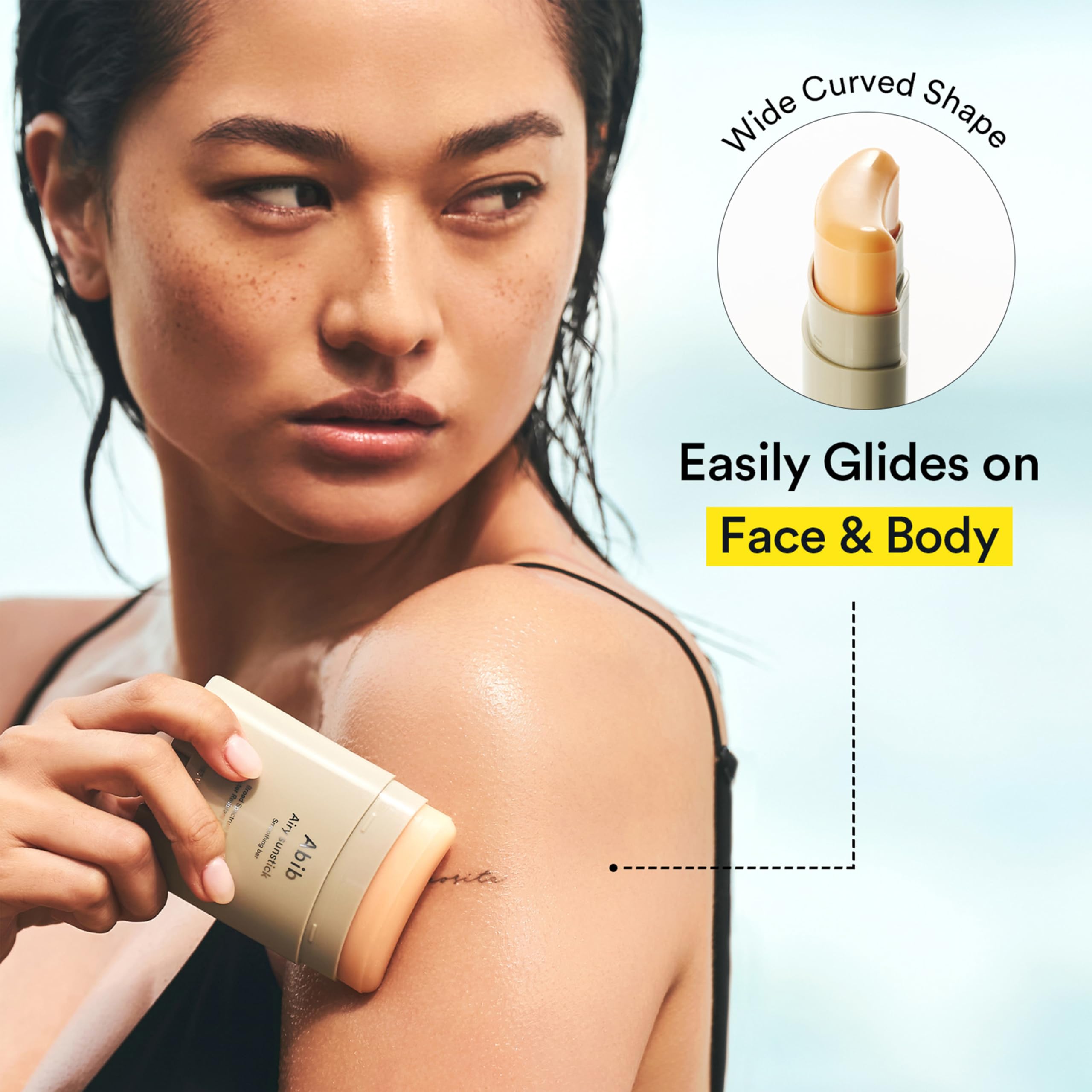 Abib Airy Sunstick's hands-free design enables mess-free on-the-go reapplication.