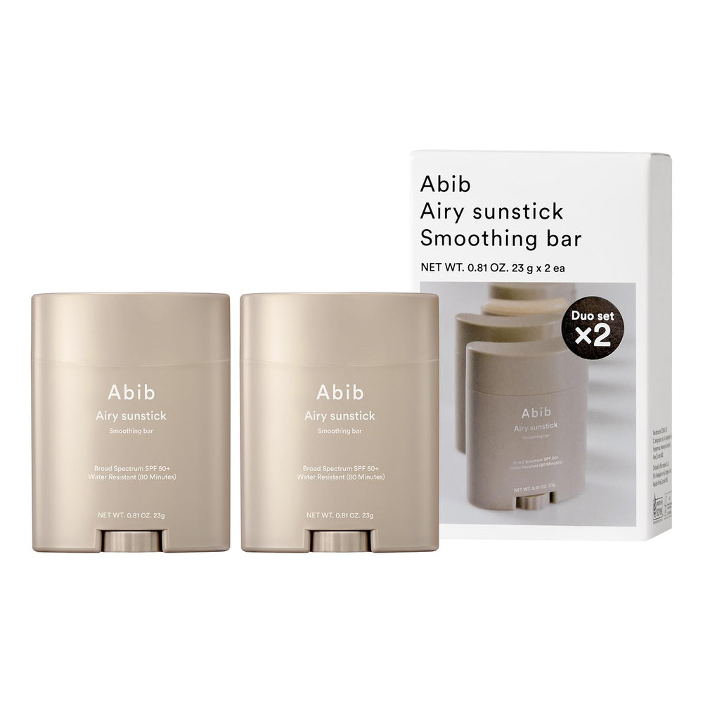 Abib Airy Sunstick packaging box shows compact, travel-friendly design for daily protection.