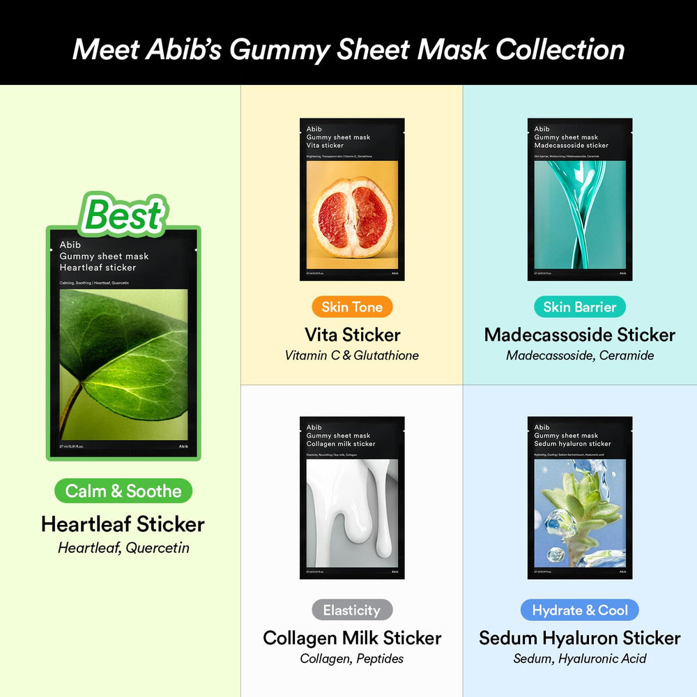 Abib Gummy Sheet Mask Milk Sticker essence being dispensed for deep hydration.