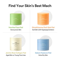 Abib Heartleaf Spot Pad texture close-up highlighting soothing ingredients
