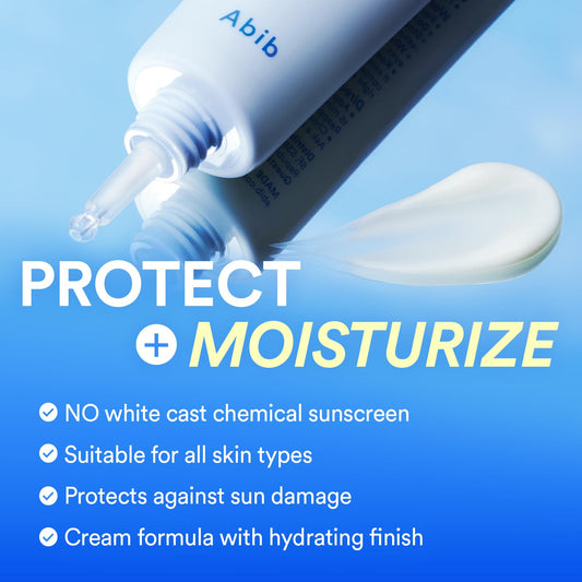 Abib no white cast sunscreen absorbs quickly for a natural finish
