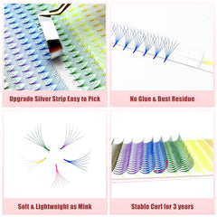 ABONNIE pointed-base premade lash fans minimize eye discomfort