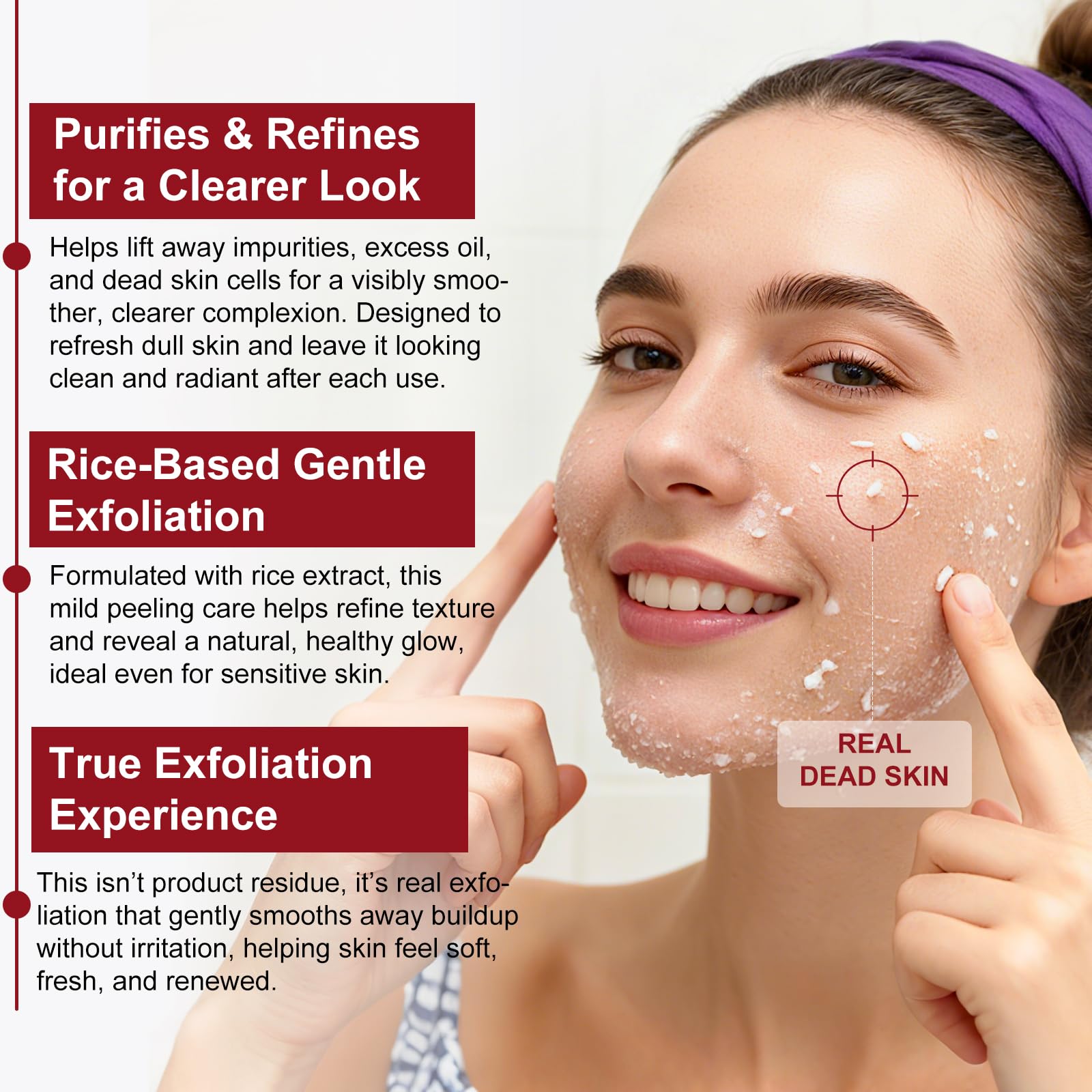 ABOUME Peel Shot Duo texture closeup reveals fine grains and moisturizing ingredients.