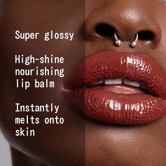 about-face Cherry Pick glossy application delivers radiant shine while nourishing lips