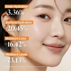 About Me Rice Makgeolli Toner hand-application shows lightweight hydration for all skin types.