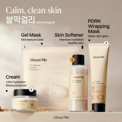About Me Rice Makgeolli Toner recycled-packaging image signals eco friendly packaging.