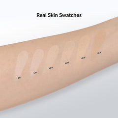 Skin after applying ABOUT TONE Blur Powder Pact with matte finish