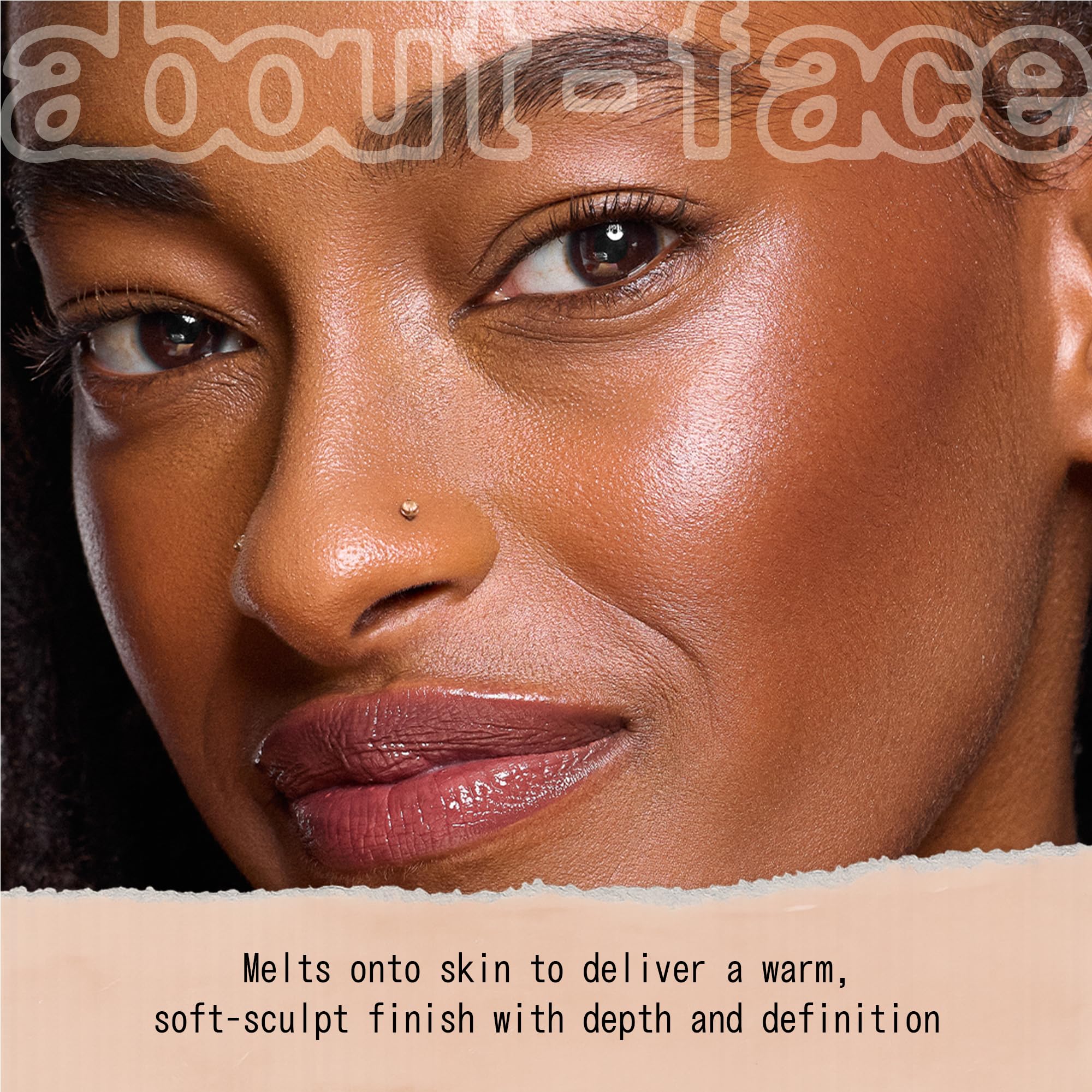 about-face Beach Freak Bronzer Stick Beach Baby swirl texture close-up emphasizing creamy blend