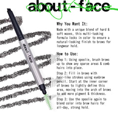 aboutface Brow Artist packaging closeup showcases clean vegan cruelty-free formula