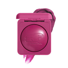 about-face Cheek Freak Blush Balm swatch in Shagged Bright Berry showing buildable color