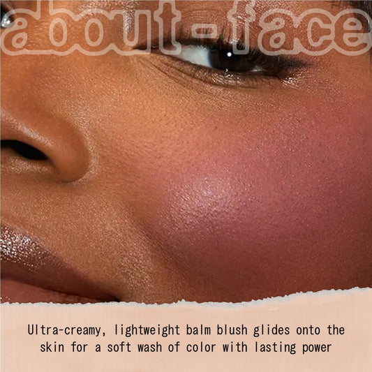 about-face Cheek Freak Blush Balm swatch in natural mauve for subtle everyday glow