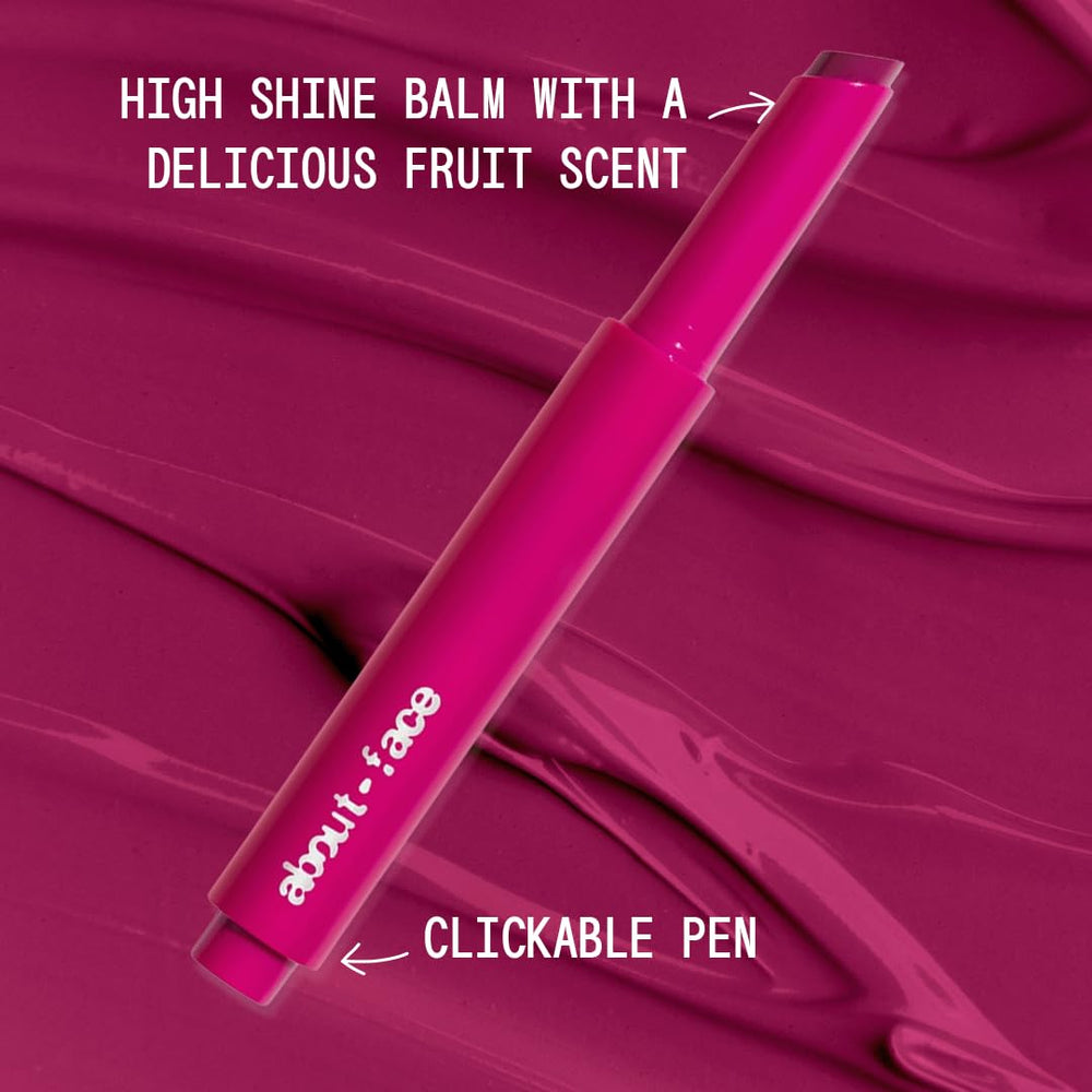 About Face Cherry Pick Lip Color Butter Berry Smash swatch in bright spring violet.