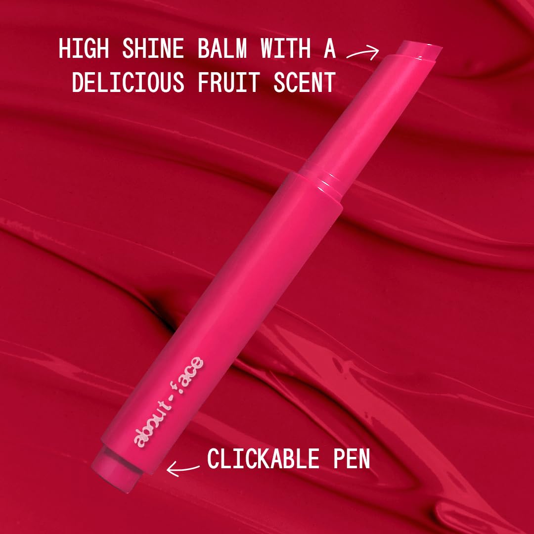 About Face Cherry Pick Lip Color Butter tube detail with reflective shine