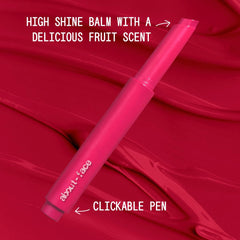 About Face Cherry Pick Lip Color Butter tube detail with reflective shine