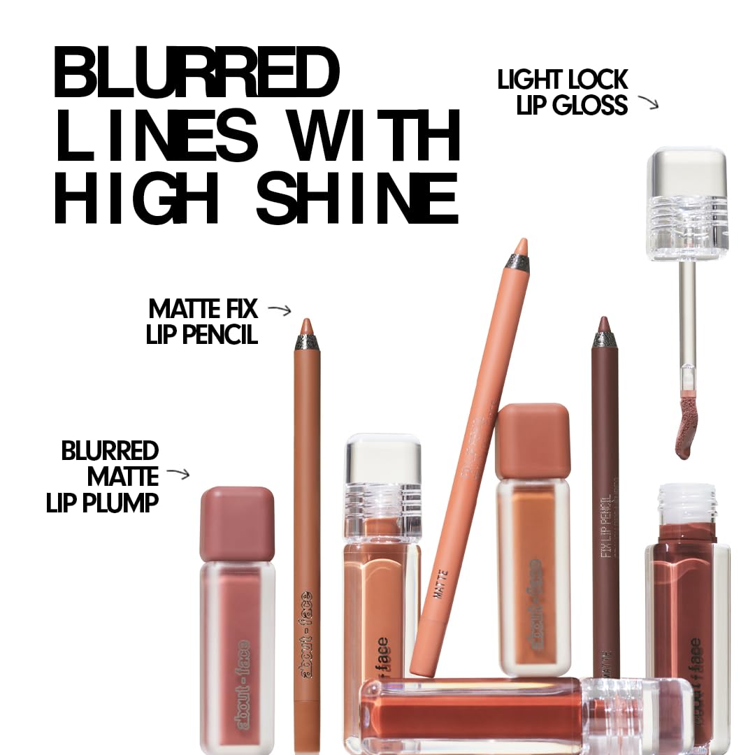 about-face Light Lock Lip Gloss Adore Me Chestnut shade enhances natural lip color.