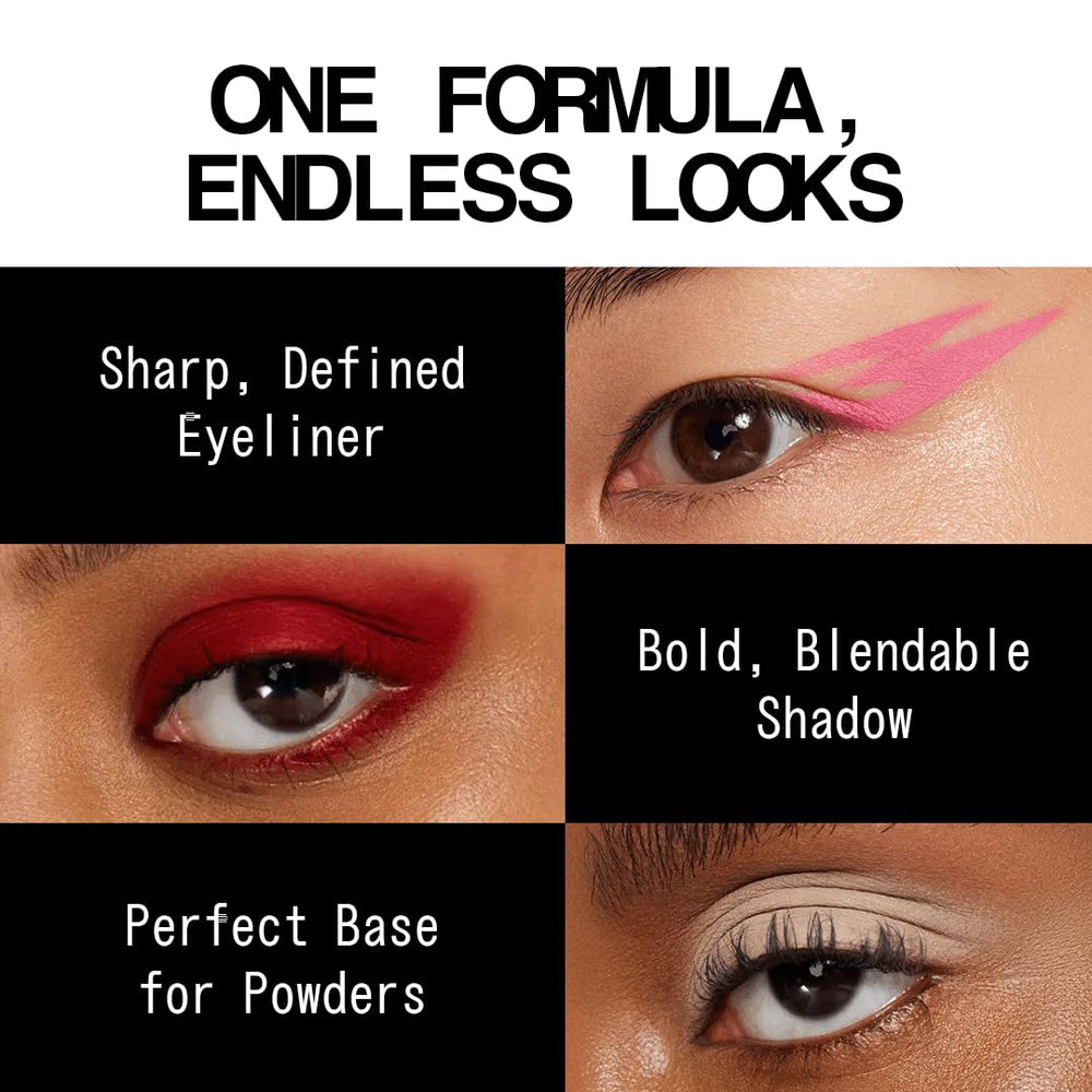 About-Face Art of Darkness no-budge matte finish shown on eyelid