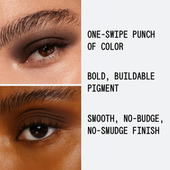 About-Face Matte Fluid Eye Paint chocolate brown smear on lid for seamless matte finish