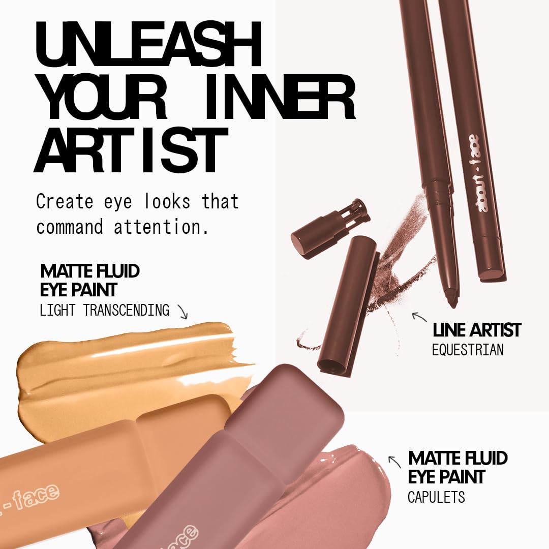 AboutFace eye paint in action delivering smooth, even coverage.
