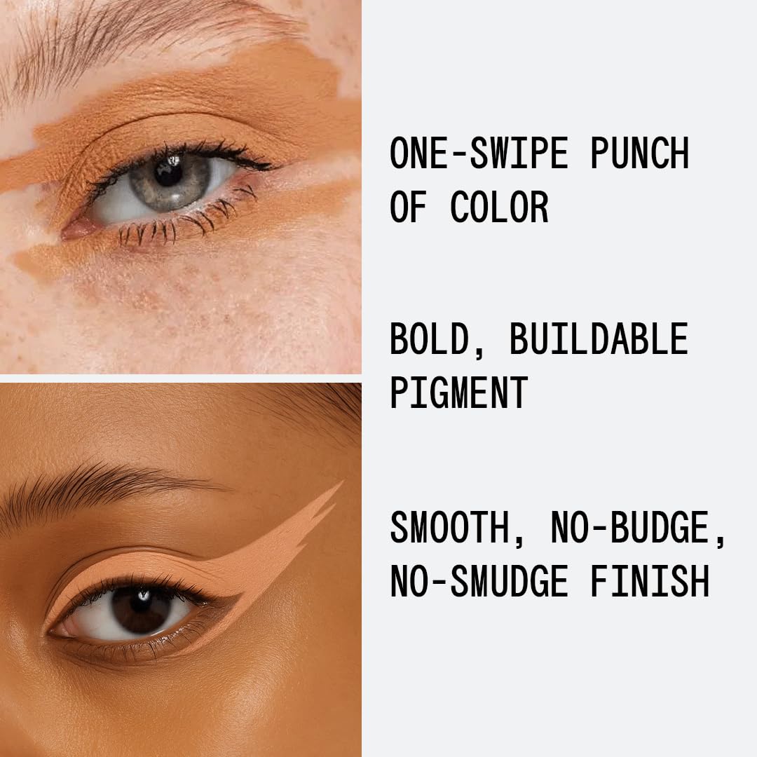 AboutFace Matte Fluid Eye Paint long-wear matte finish on eyelid.