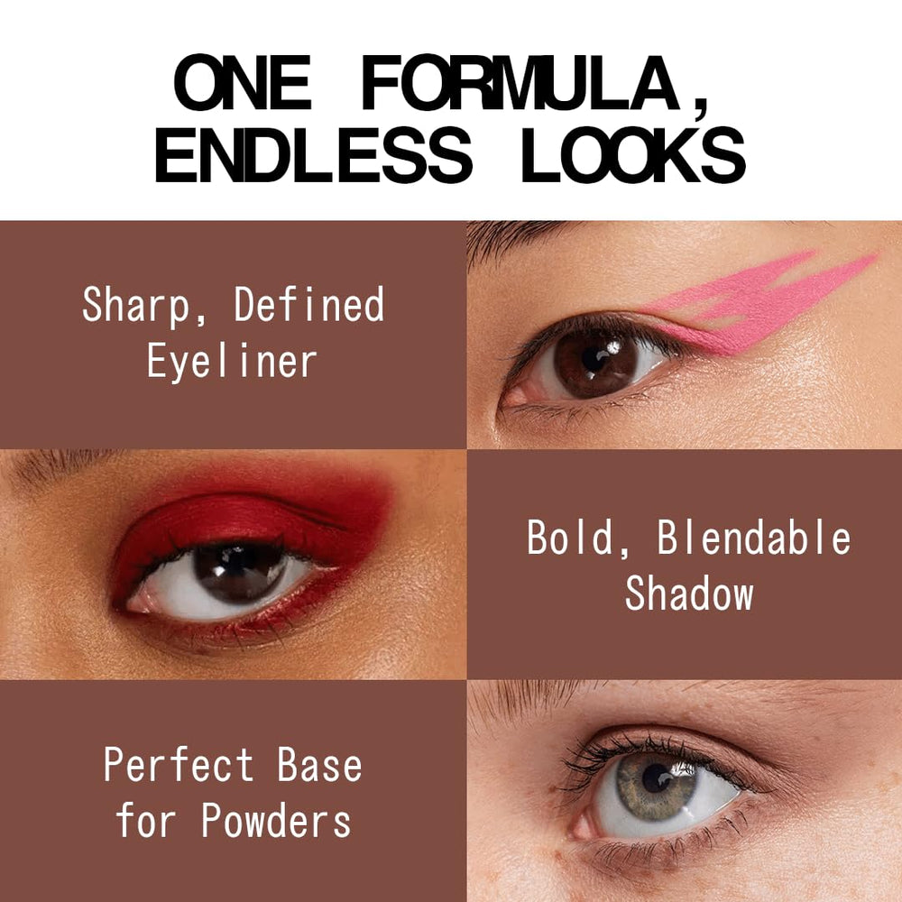 About-Face Matte Fluid Eye Paint matte finish on lid with crease-free wear