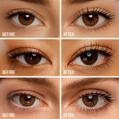 AboutFace Volumizing Mascara jet-black application for fuller lashes.