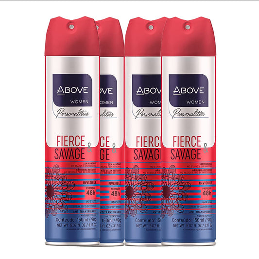 ABOVE Fierce and Savage 4pc set packaging showcases a travel-ready kit.