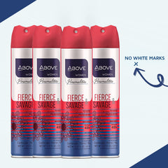 ABOVE Fierce and Savage for day-to-night use and lasting freshness.