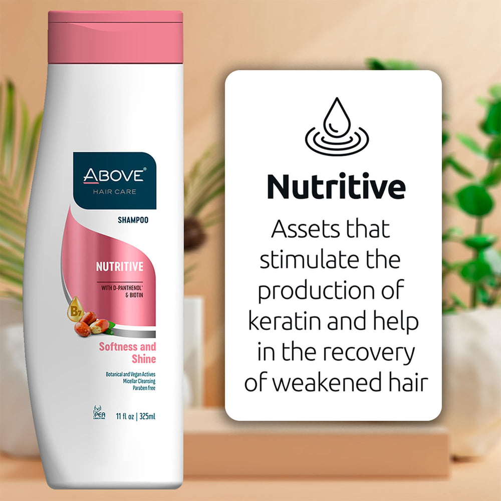 ABOVE Nutritive Shampoo lather demonstrates gentle cleansing and hydration.
