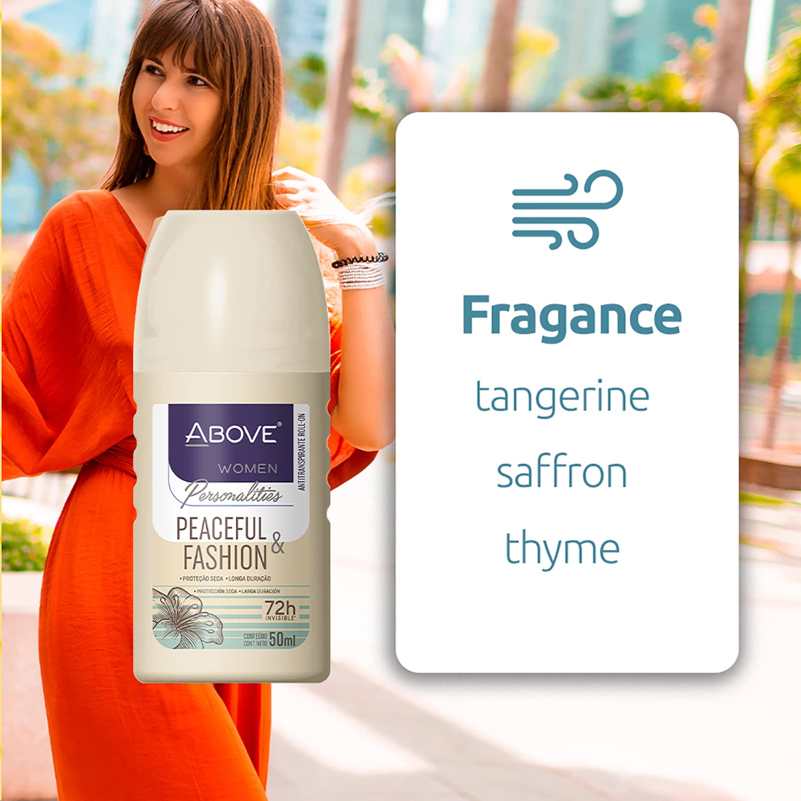 ABOVE Roll-On Personalities Fashion bottle offers fresh, confident scent for all-day wear.