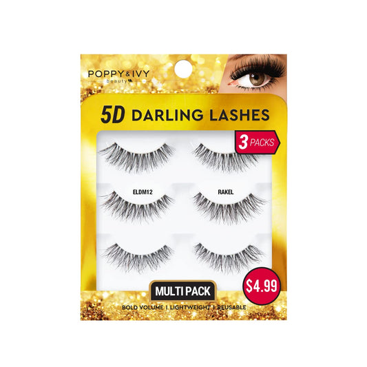 Absolute New York 5D Darling Lashes provide bold volume with lightweight comfort for dramatic eye impact.