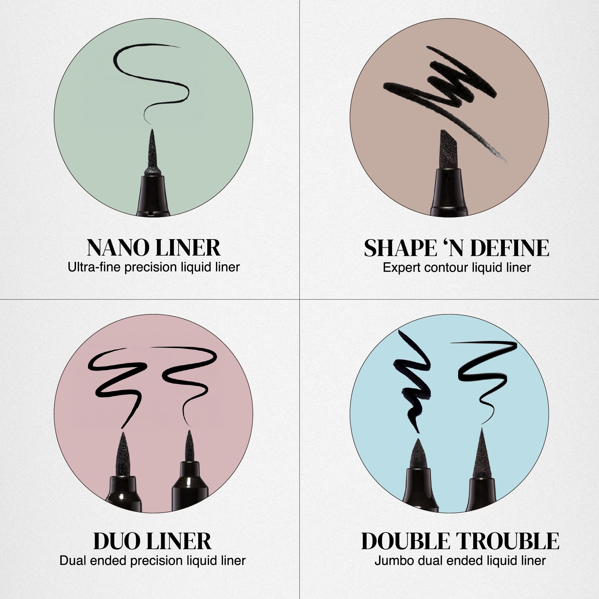 Absolute New York Double Trouble Liner angled tip detail for defined lash lines