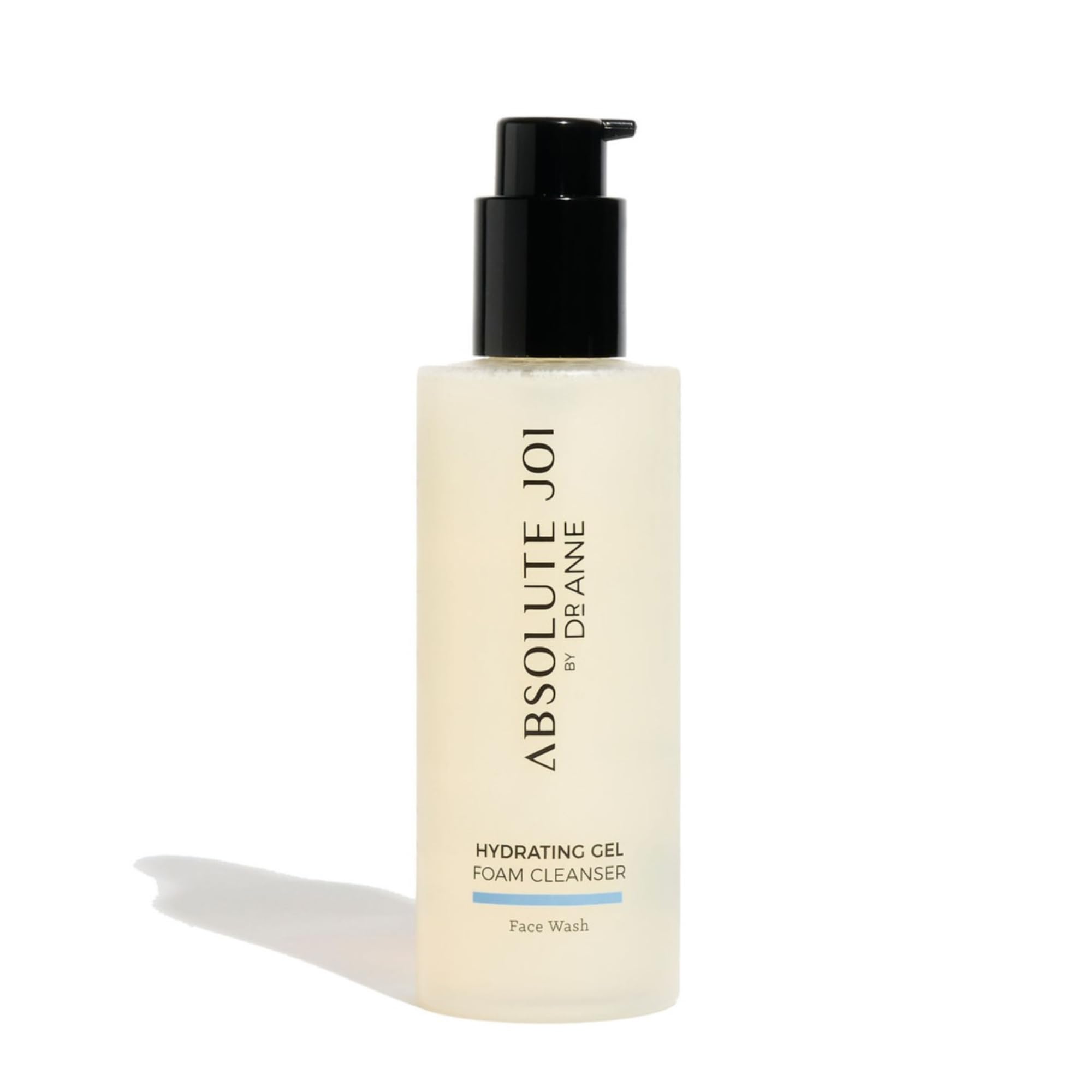 AbsoluteJOI Gentle Foaming Cleanser bottle demonstrates a soap-free formula for balanced skin.