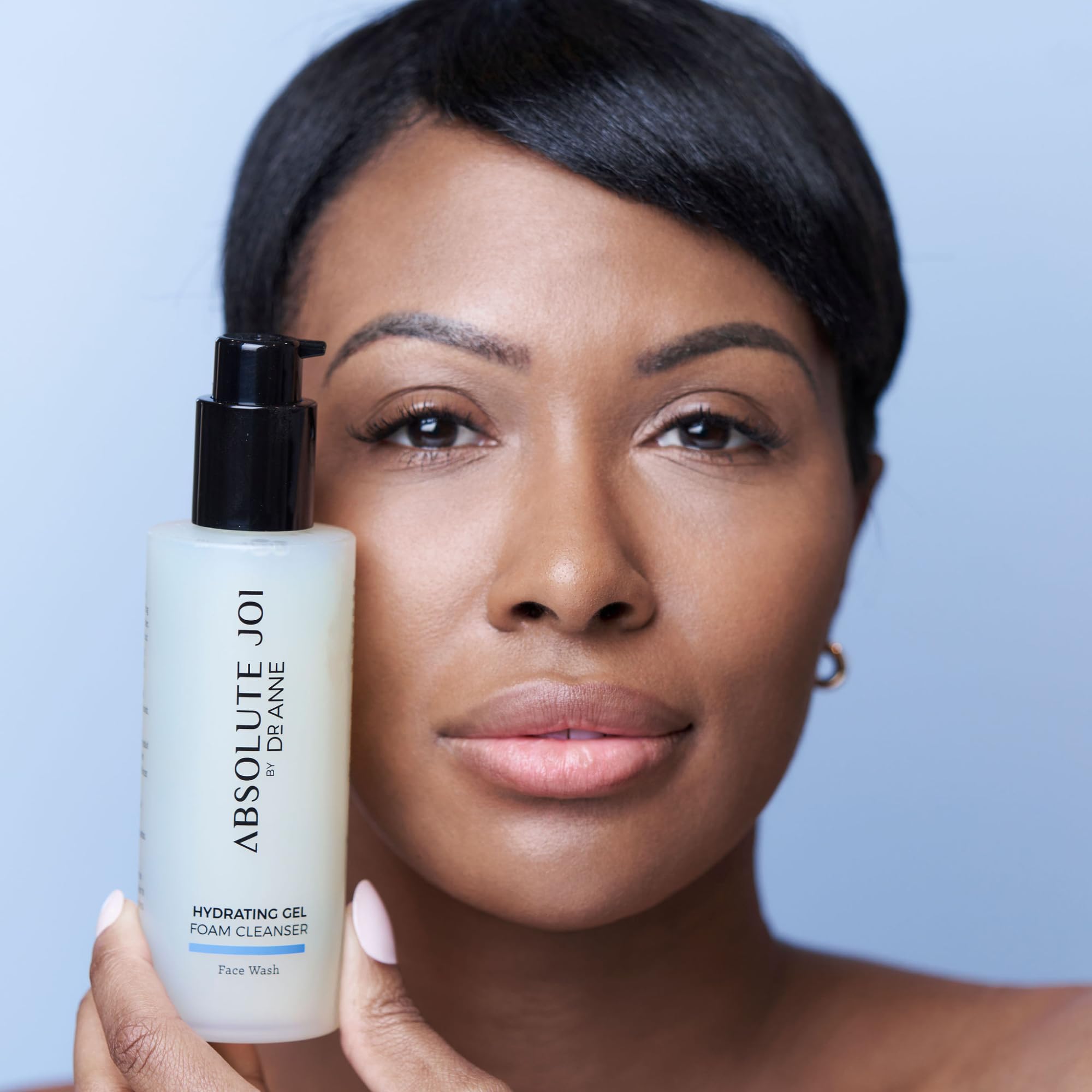 AbsoluteJOI hydrating foam texture close-up shows gentle cleansing without drying skin.
