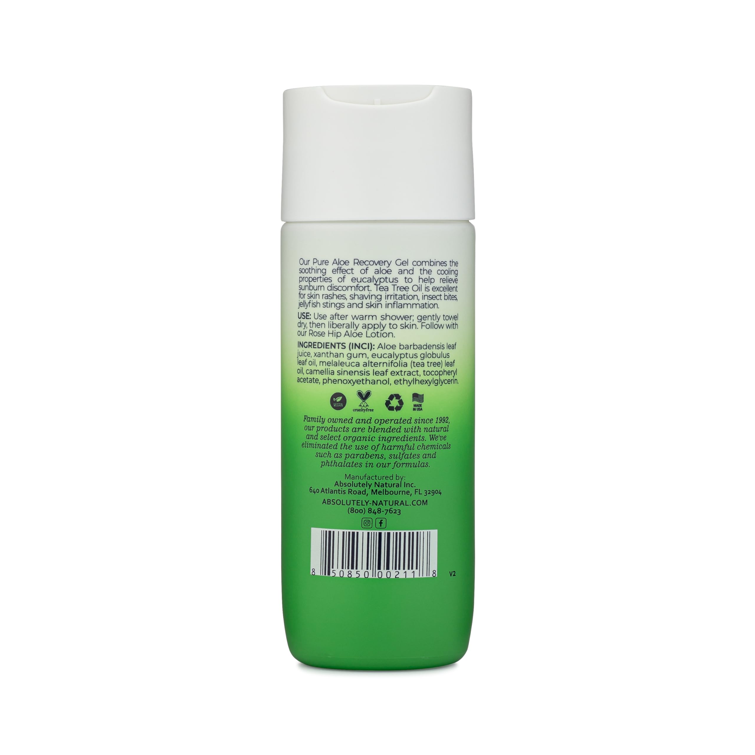 Evening sun care scene with Absolutely Natural Aloe Vera Gel
