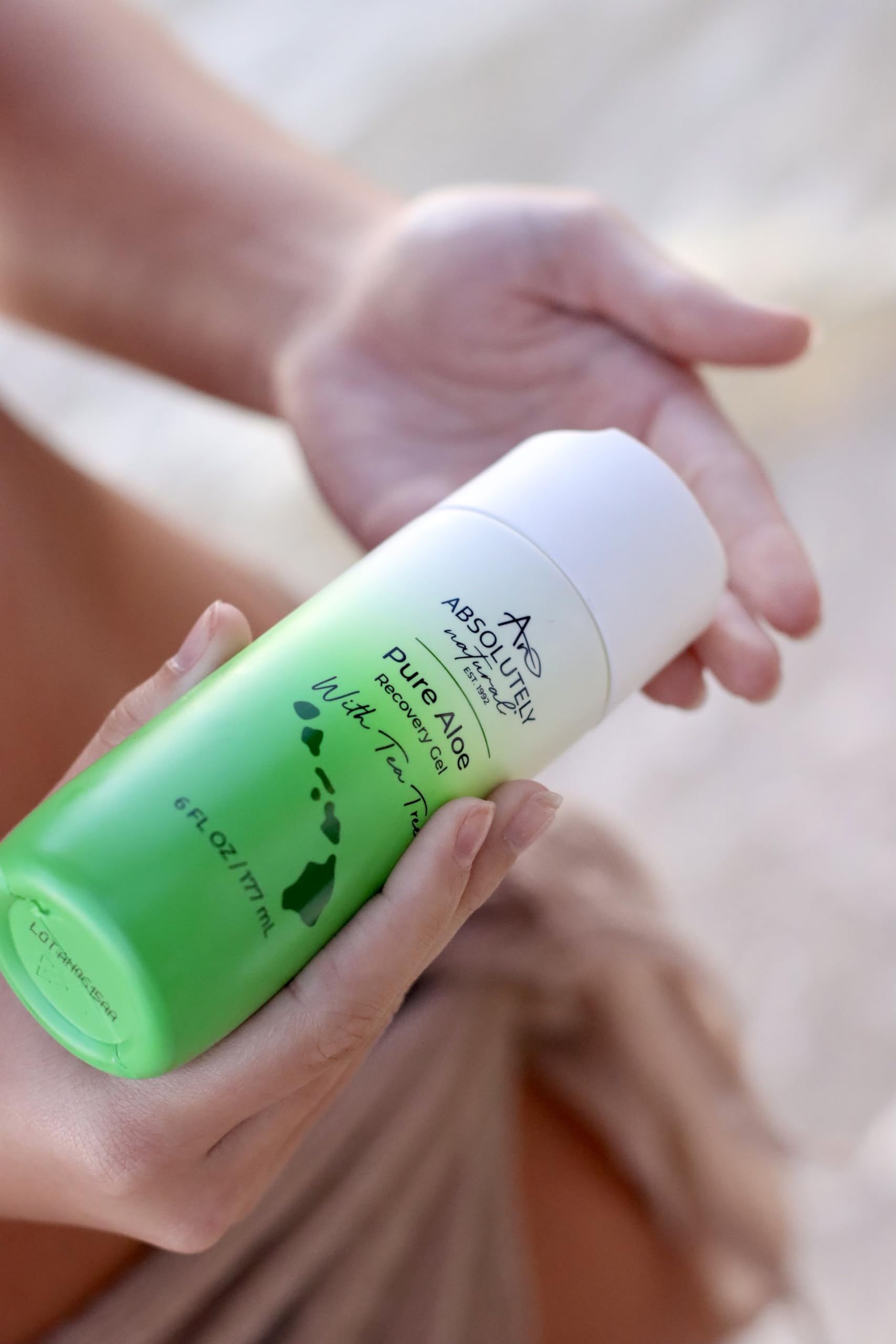 Product packaging display for Absolutely Natural Aloe Vera Gel 6 oz