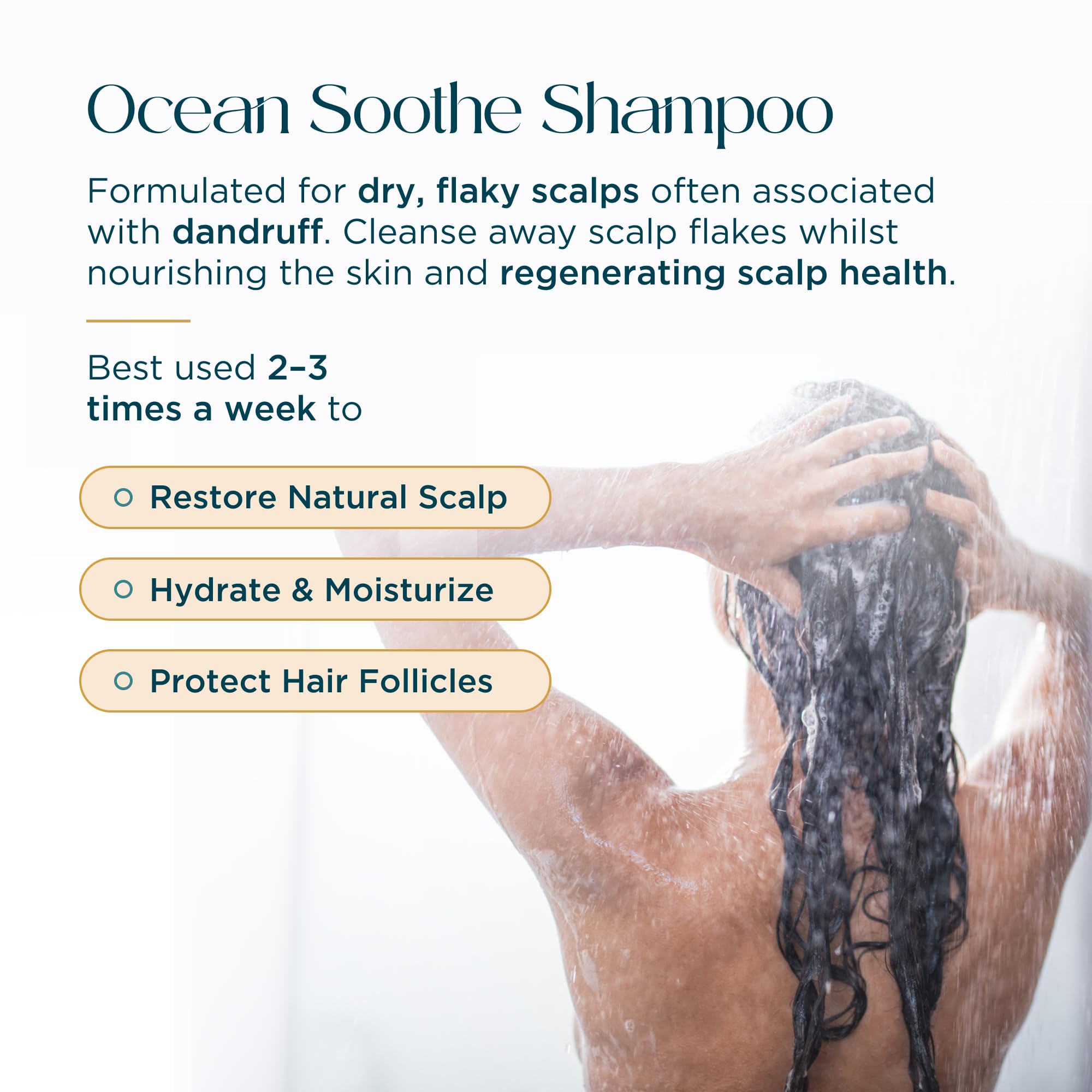 Abundant Natural Health Ocean Soothe Shampoo creates a gentle lather for clean hair.
