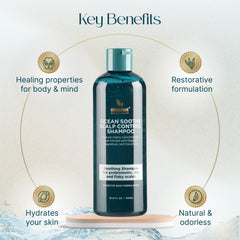 Abundant Natural Health Ocean Soothe Shampoo highlights magnesium salt crystals in the formula.