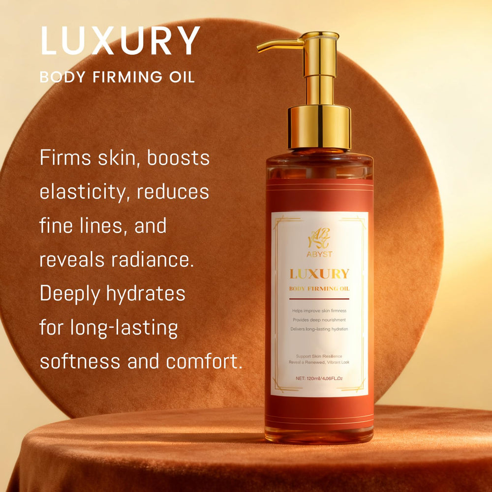 ABYST Body Firming Oil silky finish improves texture over time