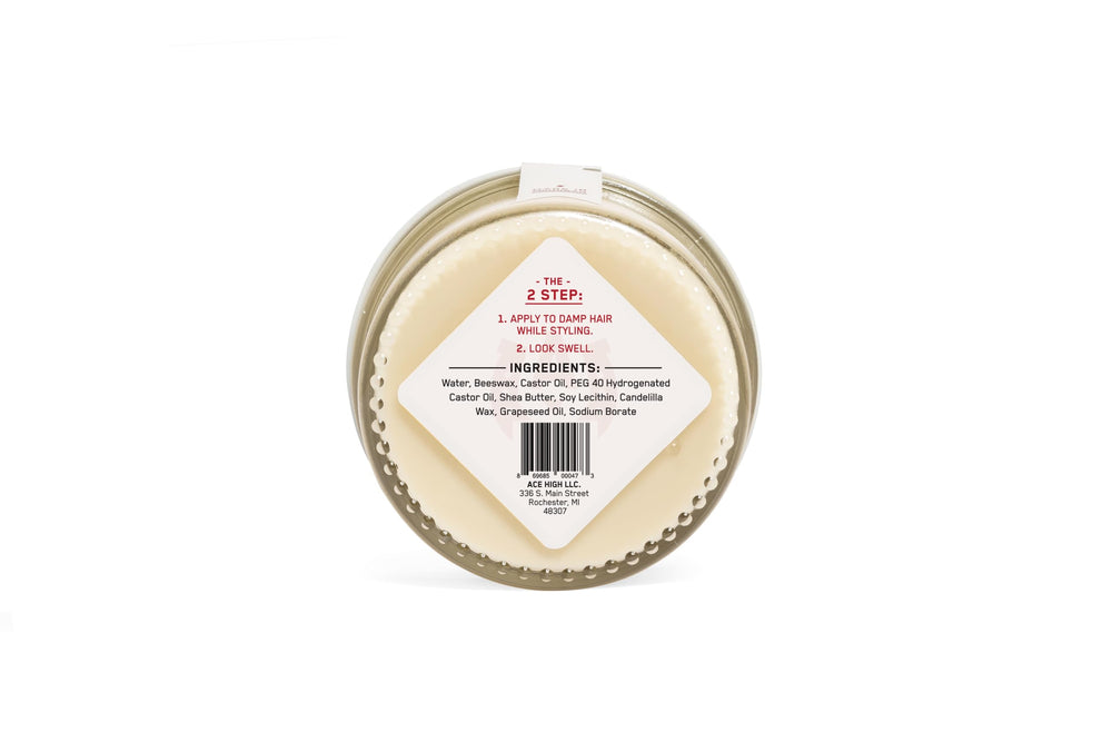 Ace High Unscented Pomade finish highlights a subtle, clean shine.