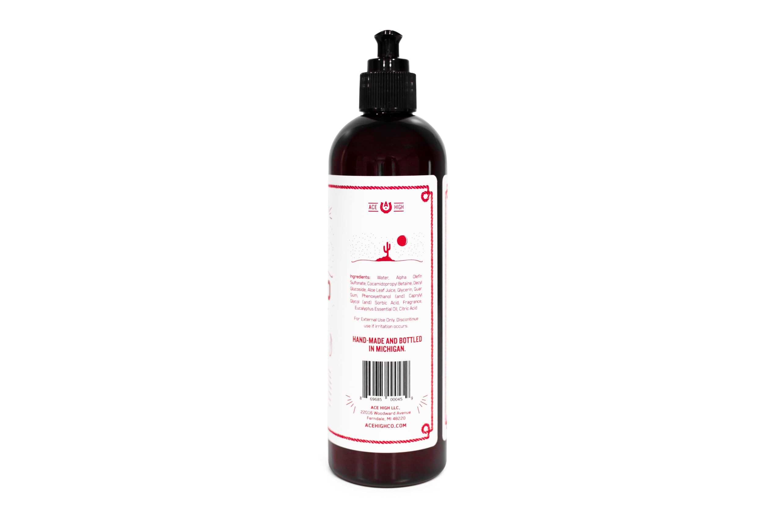 Ace High Shampoo eucalyptus orange scent visual for refreshing aroma
