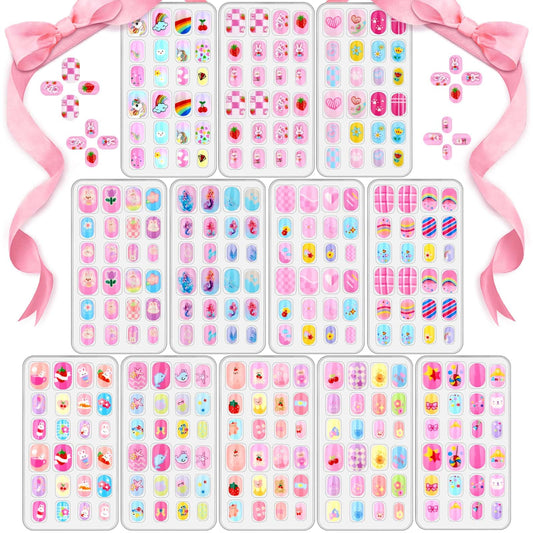 Acejoz 288-piece kids nails set collection for easy at-home nail art fun.