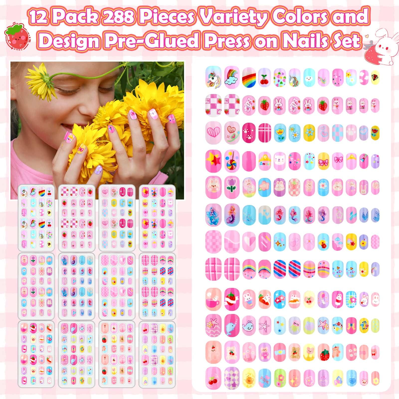 Acejoz soft ABS plastic nails for durable, kid-friendly nail art.