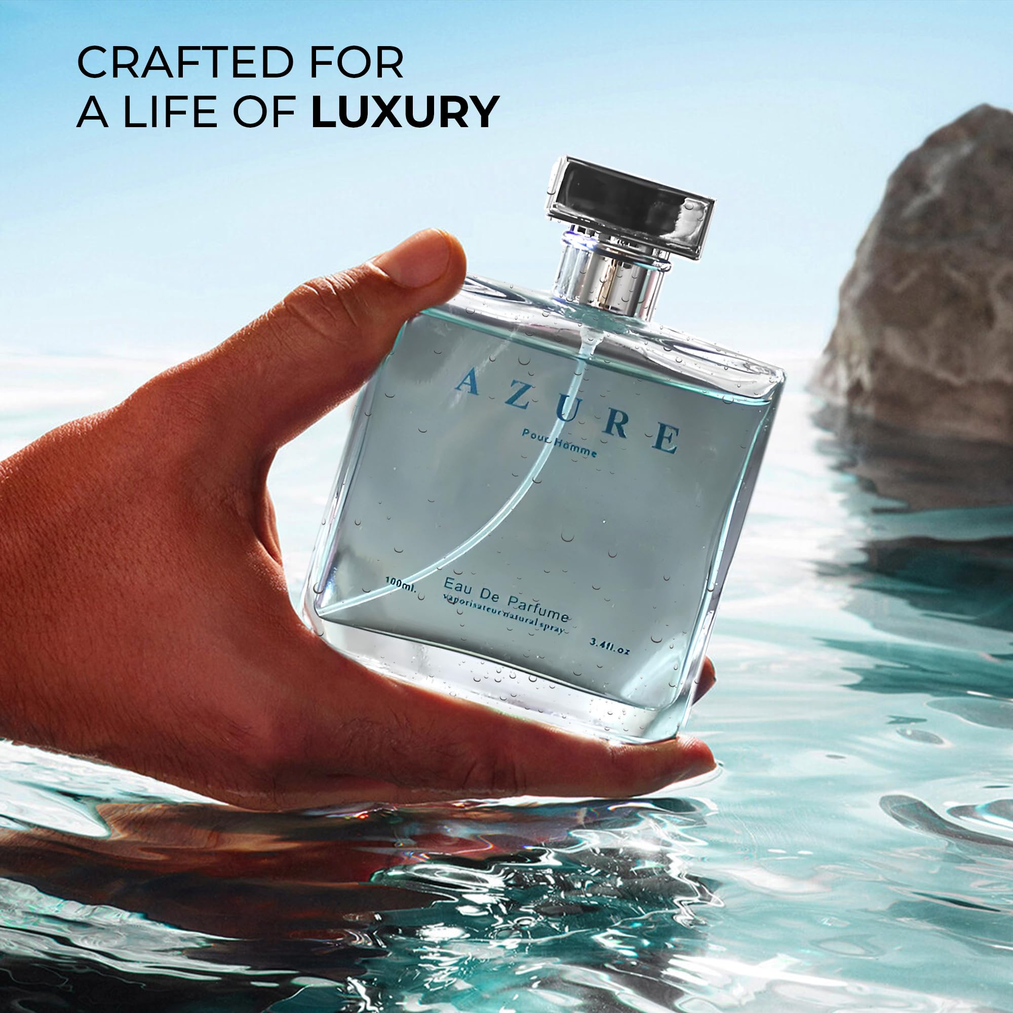 A Center Azure Pour Homme lifestyle image suggesting confident dating and evening wear use.