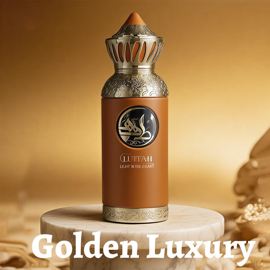A CENTER Lutfah Light bottle-cap closeup highlights premium packaging ideal for gifting.