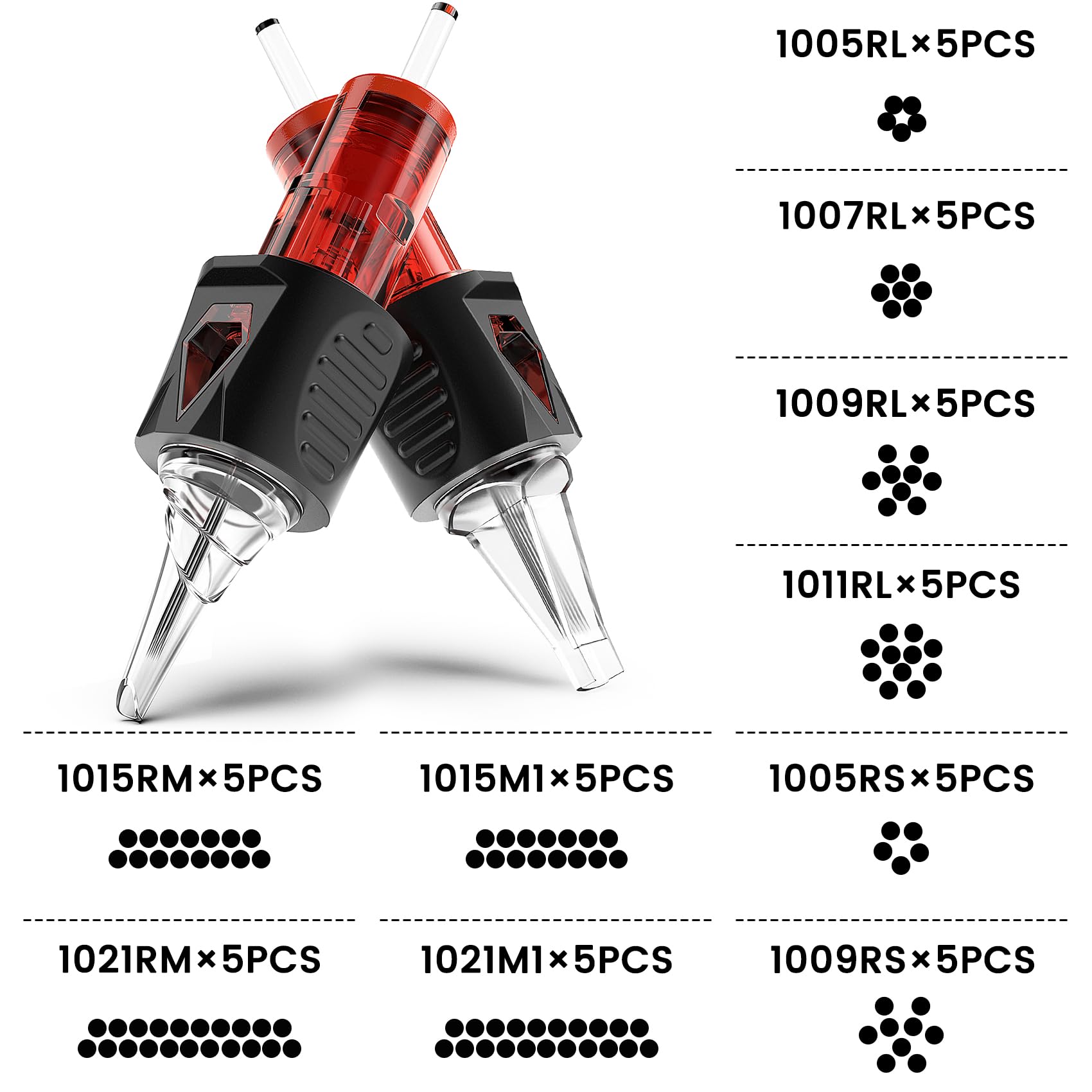 Ackbun stainless steel needles stay ultra sharp for crisp, uniform lines.