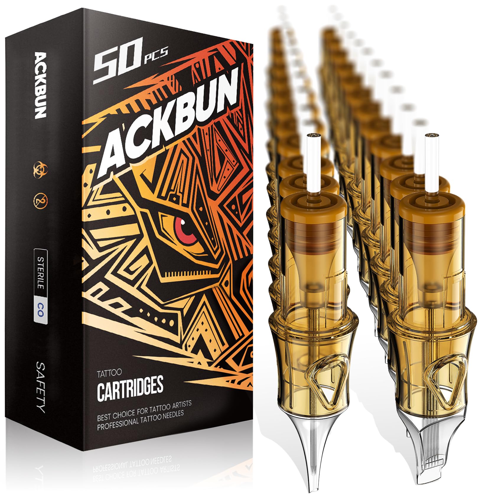 Ackbun mixed 50pc tattoo needles set for versatile sizes and clean results