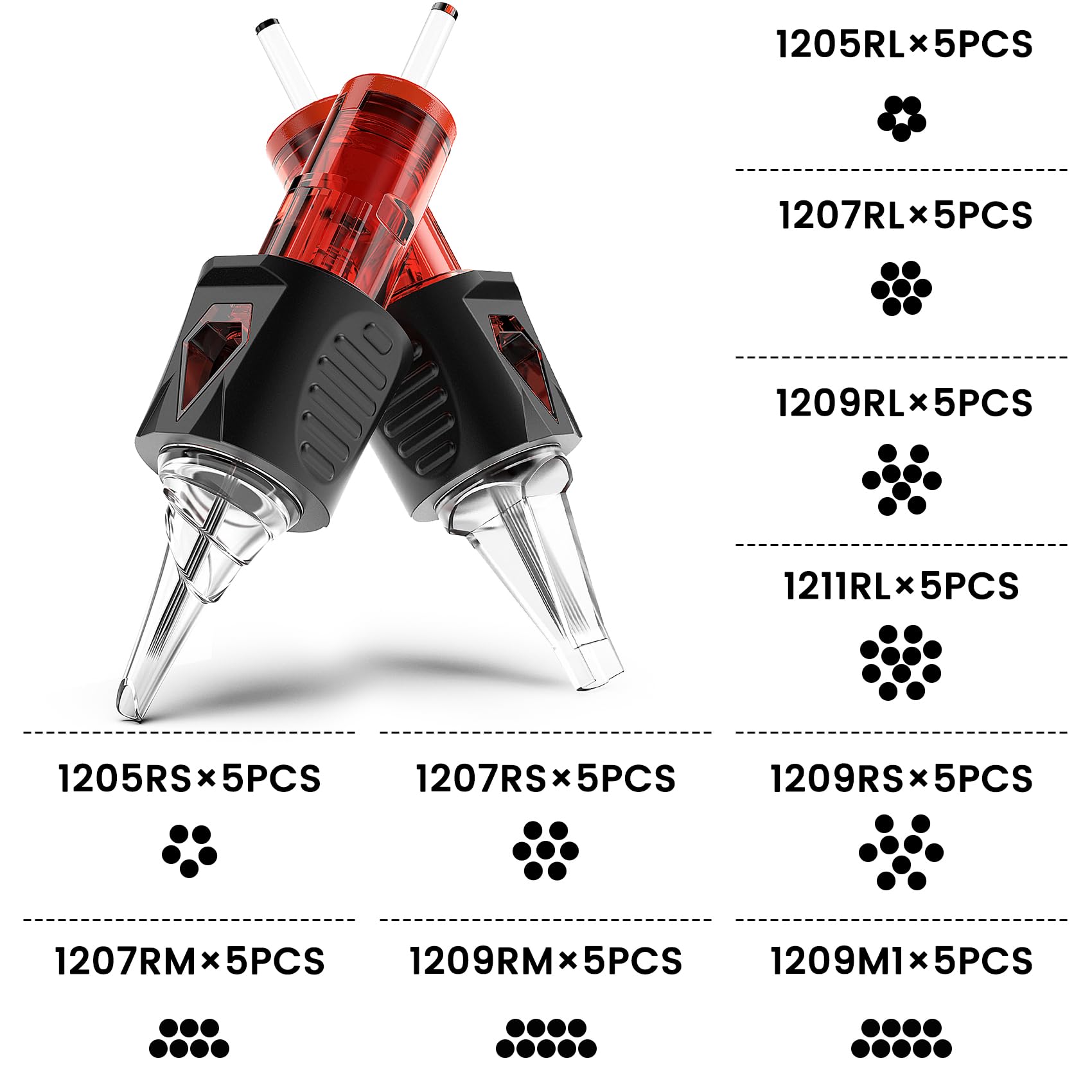 Ackbun ultra-sharp stainless steel needles for crisp lines.